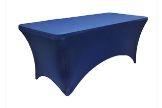 Blue Spandex Rectangle Table Linen