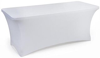 White Spandex Rectangle Table Linen