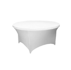 White Spandex Round Table Linen
